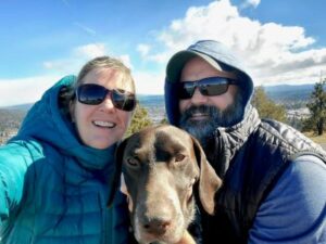 Boon with his new mom and dad