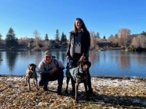 Skippy with his new mom and dad. SS