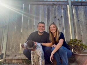 Stryker with his new mom and dad. SS