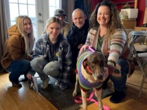 Daisy May with her new forever family.