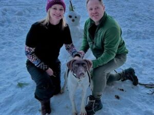 Sonic with his new mom and dad.