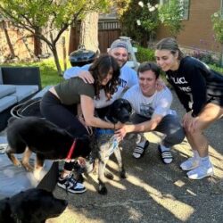 Dugan with his new forever family.