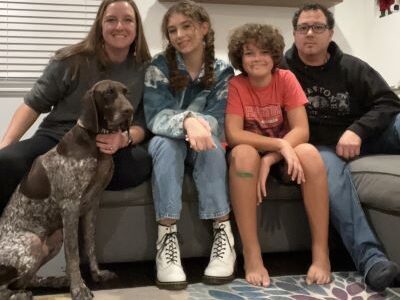 Luigi with his new forever family.