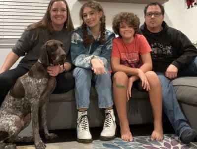 Luigi with his new forever family.
