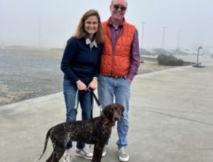 Ayda with her new mom and dad.