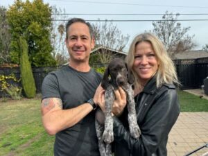 Archabald and his new mom and dad.