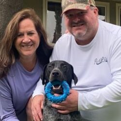 Gilmore with his new Mom and Dad.