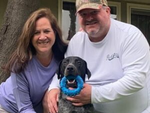 Gilmore with his new Mom and Dad.
