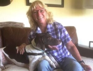 Raine with his new forever Mom.