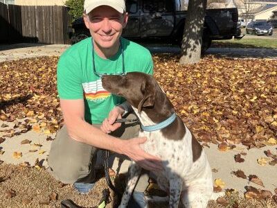 Blu with her new forever Dad.