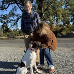 Gunney with his new Mom and Dad.