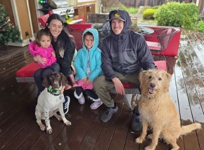 Kassie with her new forever family.