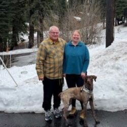 Rocky with his new Mom and Dad.