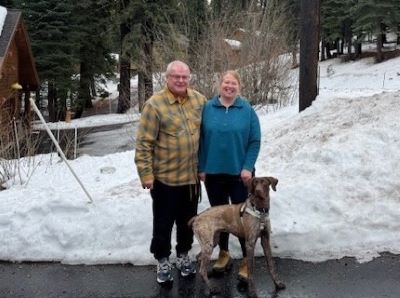 Rocky with his new Mom and Dad.