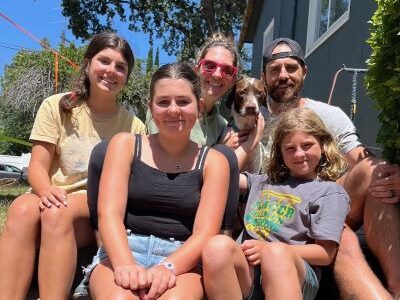 Dunkan with his new forever family.