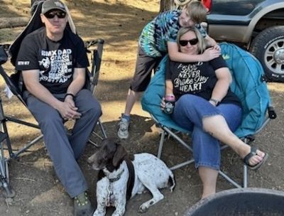 Maddie with her new forever family.