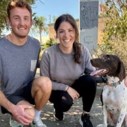 Dew with her new Mom and Dad.