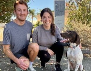 Dew with her new Mom and Dad.
