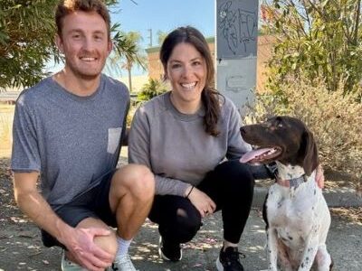 Dew with her new Mom and Dad.