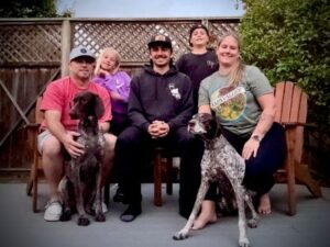 Linus with his new forever family.