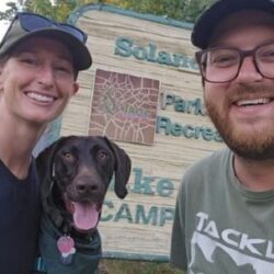 Knox with his new Mom and Dad.