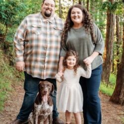 Gunner with his new family.