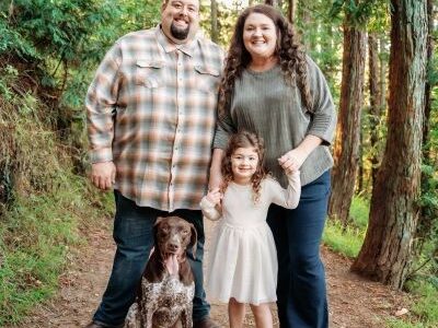 Gunner with his new family.