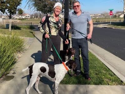 Koda with her new forever family.