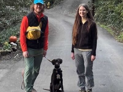 Lenny with his new Mom and Dad.