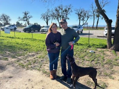 Nova with her new Mom and Dad.