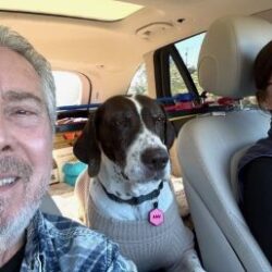 Libby with her new Mom and Dad.