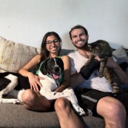 Happy Casper with his forever family.