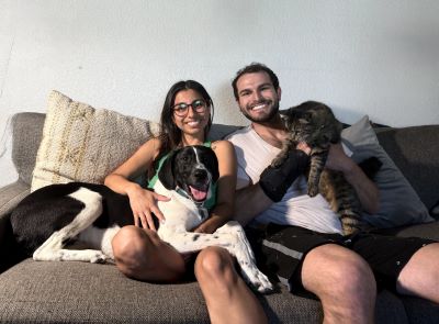 Happy Casper with his forever family.