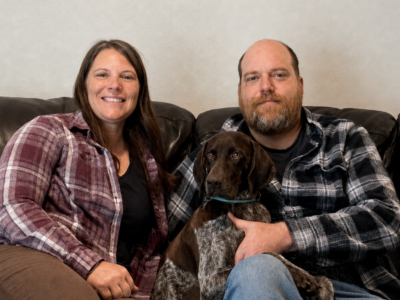 Billy with new family, Eric and Lauren