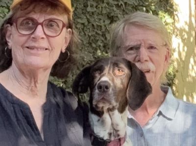 Misty with her new Mom and Dad.